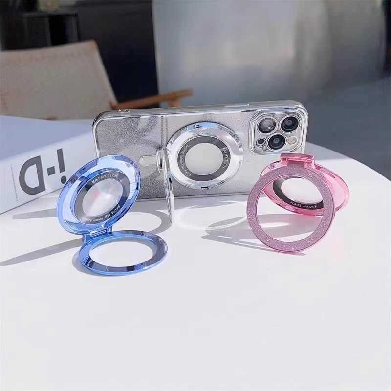 New Magnetic Mobile Phone Bracket Glitter Ring Cd Beauty Makeup Mirror Desktop Mobile Phone Bracket Creative Ring Bracket - Image 4